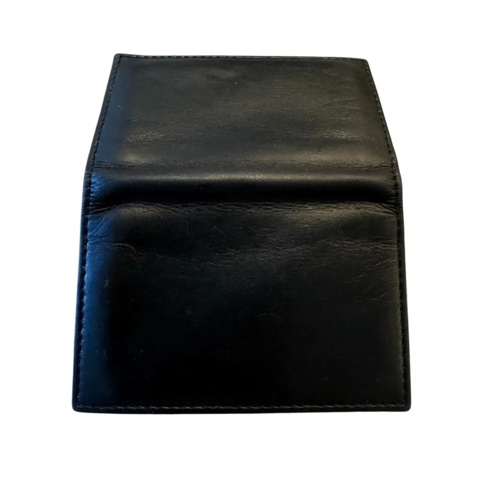 Bosca Black Leather Calling Card Case